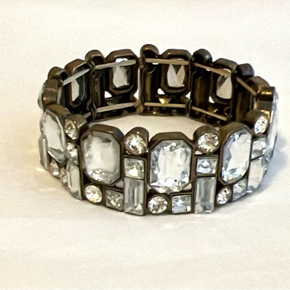 Victorian antique style stretch costume bracelet vintage gold - Picture 2 of 5